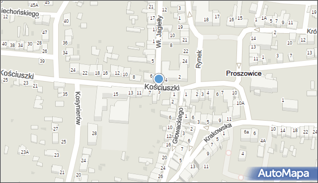 Proszowice, Kościuszki Tadeusza, gen., 3, mapa Proszowice