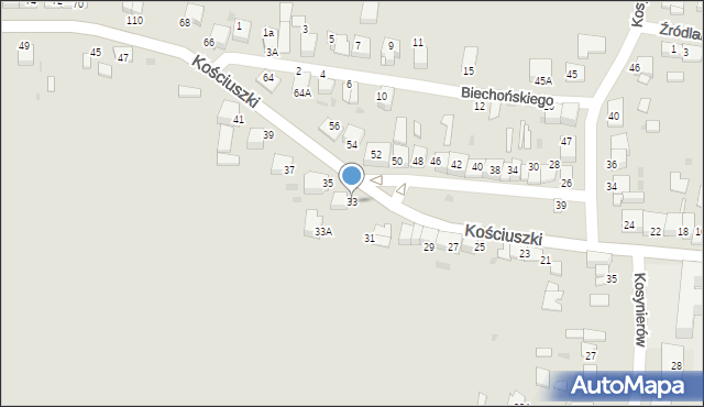 Proszowice, Kościuszki Tadeusza, gen., 33, mapa Proszowice