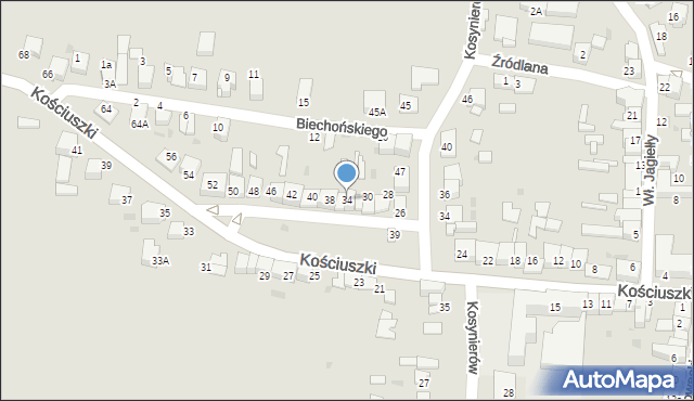 Proszowice, Kościuszki Tadeusza, gen., 34, mapa Proszowice