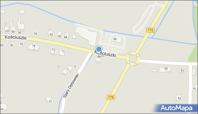Proszowice, Kościuszki Tadeusza, gen., 69, mapa Proszowice