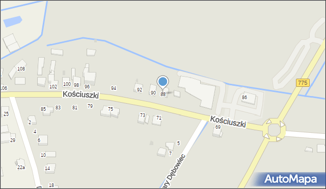 Proszowice, Kościuszki Tadeusza, gen., 88, mapa Proszowice