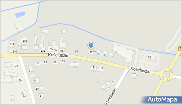 Proszowice, Kościuszki Tadeusza, gen., 92, mapa Proszowice