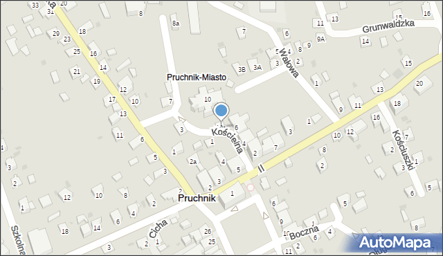 Pruchnik, Kościelna, 10a, mapa Pruchnik