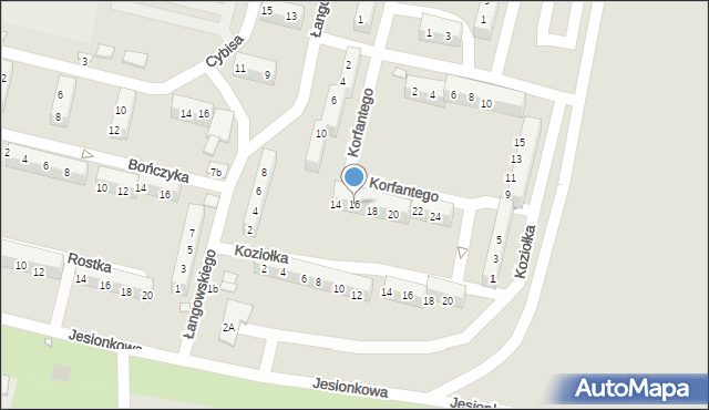 Prudnik, Korfantego Wojciecha, 16, mapa Prudnik