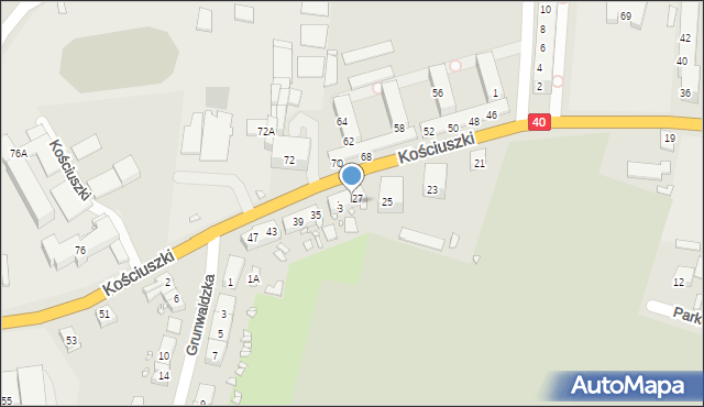 Prudnik, Kościuszki Tadeusza, gen., 29, mapa Prudnik