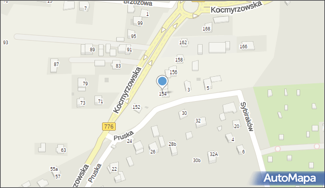 Prusy, Kocmyrzowska, 154, mapa Prusy