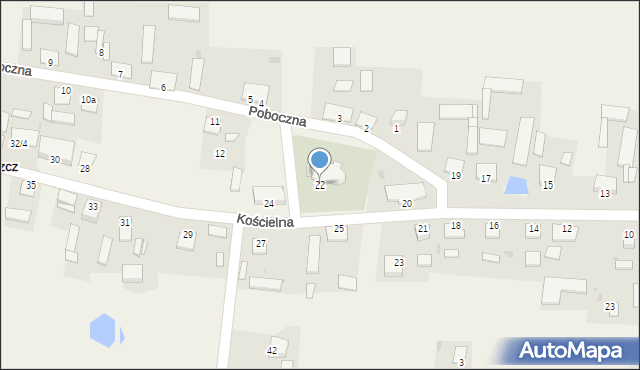 Pruszcz, Kościelna, 22, mapa Pruszcz