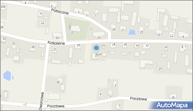 Pruszcz, Kościelna, 23, mapa Pruszcz