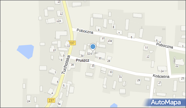 Pruszcz, Kościelna, 32/5, mapa Pruszcz