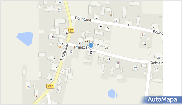 Pruszcz, Kościelna, 35, mapa Pruszcz