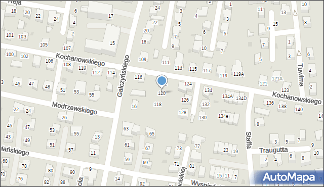 Pruszcz Gdański, Kochanowskiego Jana, 120, mapa Pruszcz Gdański