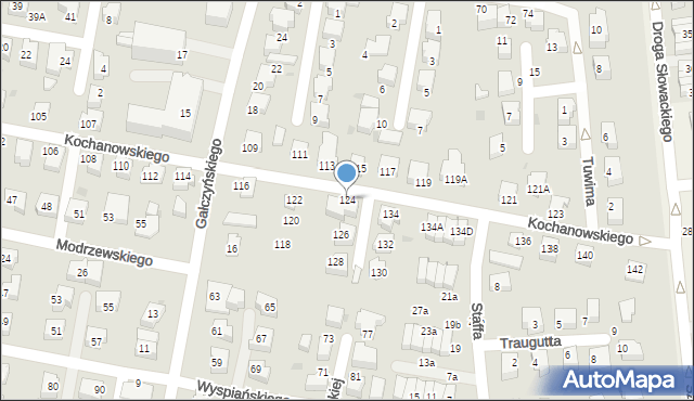 Pruszcz Gdański, Kochanowskiego Jana, 124, mapa Pruszcz Gdański