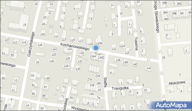 Pruszcz Gdański, Kochanowskiego Jana, 134B, mapa Pruszcz Gdański