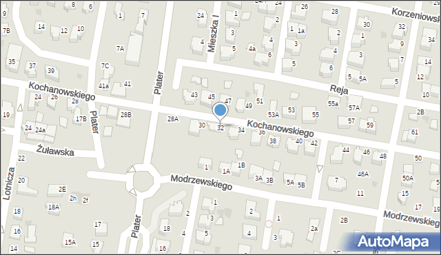 Pruszcz Gdański, Kochanowskiego Jana, 32, mapa Pruszcz Gdański