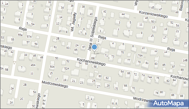 Pruszcz Gdański, Kochanowskiego Jana, 69, mapa Pruszcz Gdański
