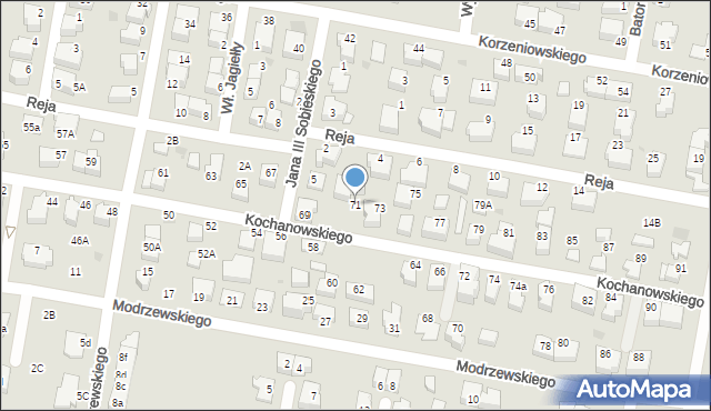 Pruszcz Gdański, Kochanowskiego Jana, 71, mapa Pruszcz Gdański