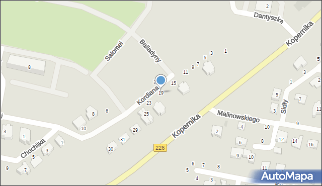 Pruszcz Gdański, Kordiana, 19, mapa Pruszcz Gdański