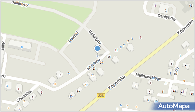 Pruszcz Gdański, Kordiana, 2, mapa Pruszcz Gdański