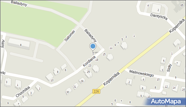 Pruszcz Gdański, Kordiana, 2, mapa Pruszcz Gdański