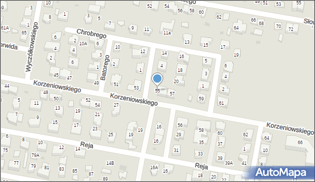 Pruszcz Gdański, Korzeniowskiego Józefa Konrada, 55, mapa Pruszcz Gdański