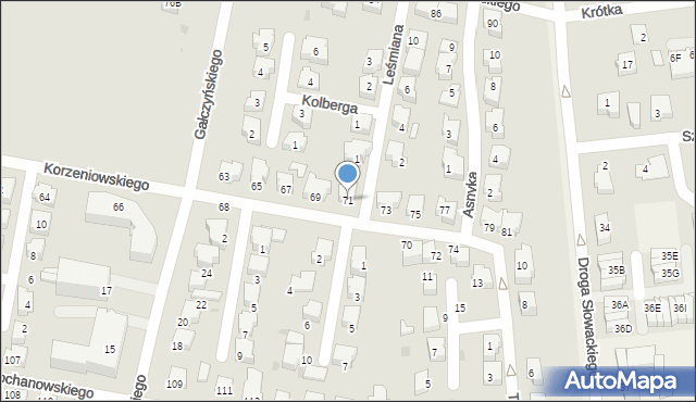 Pruszcz Gdański, Korzeniowskiego Józefa Konrada, 71, mapa Pruszcz Gdański