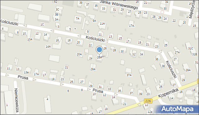 Pruszcz Gdański, Kościuszki Tadeusza, gen., 26A, mapa Pruszcz Gdański