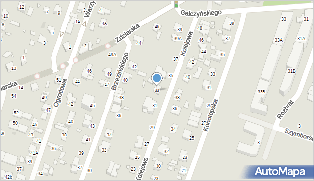 Pruszków, Kolejowa, 33, mapa Pruszków