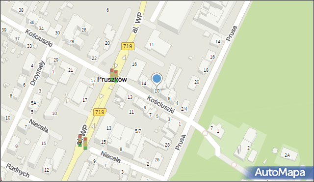 Pruszków, Kościuszki Tadeusza, gen., 10, mapa Pruszków