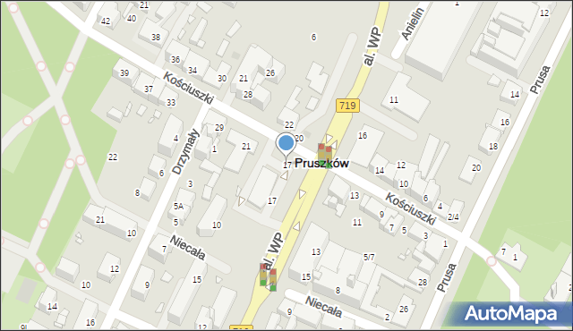 Pruszków, Kościuszki Tadeusza, gen., 17, mapa Pruszków