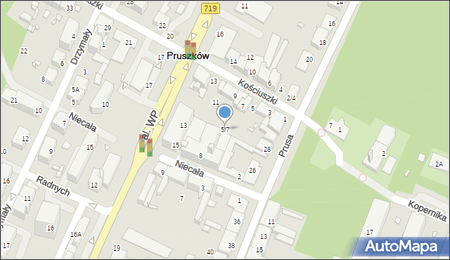 Pruszków, Kościuszki Tadeusza, gen., 5/7, mapa Pruszków