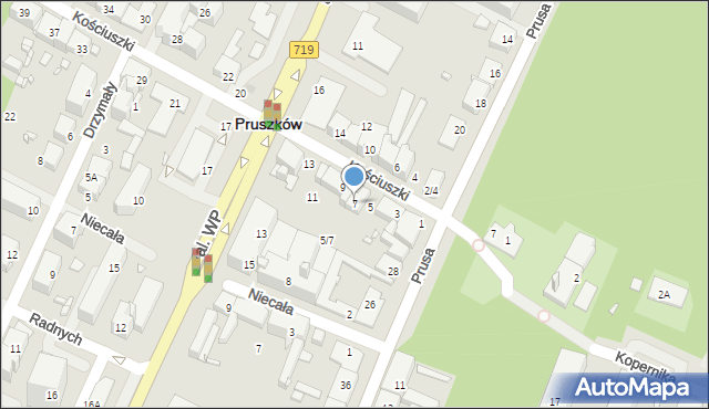 Pruszków, Kościuszki Tadeusza, gen., 7, mapa Pruszków