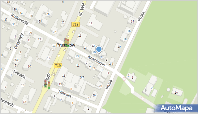 Pruszków, Kościuszki Tadeusza, gen., 8, mapa Pruszków