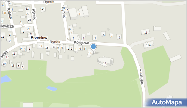 Przecław, Kolejowa, 12, mapa Przecław