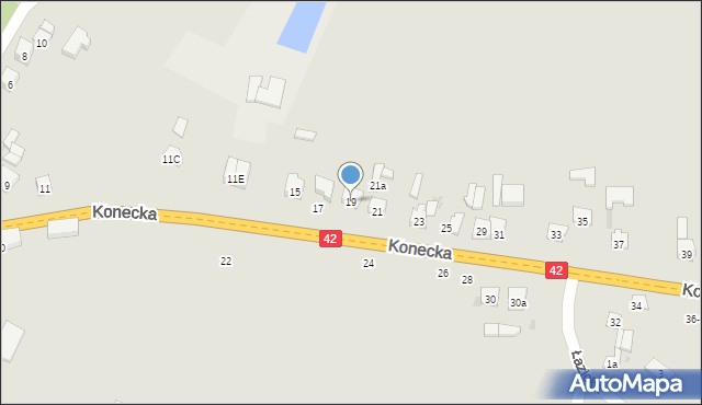 Przedbórz, Konecka, 19, mapa Przedbórz