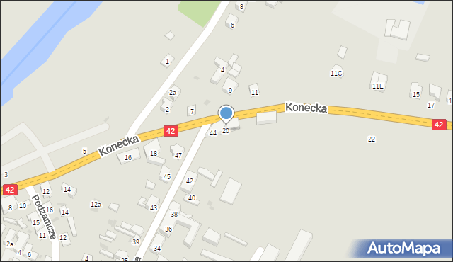 Przedbórz, Konecka, 20, mapa Przedbórz