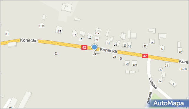 Przedbórz, Konecka, 24, mapa Przedbórz