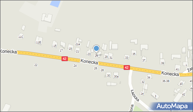 Przedbórz, Konecka, 25, mapa Przedbórz