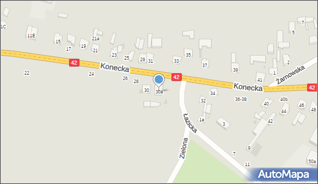 Przedbórz, Konecka, 30a, mapa Przedbórz