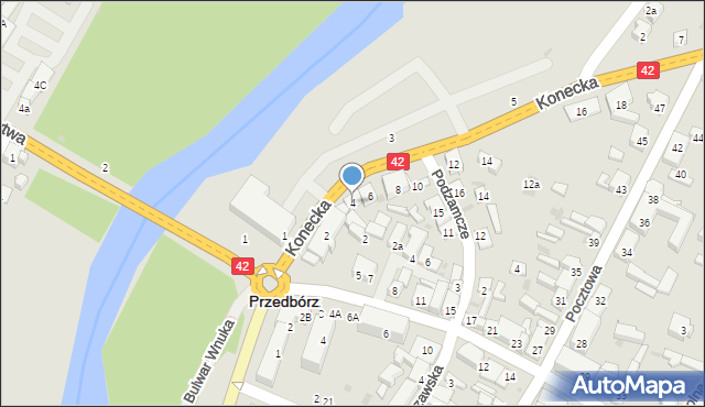 Przedbórz, Konecka, 4, mapa Przedbórz