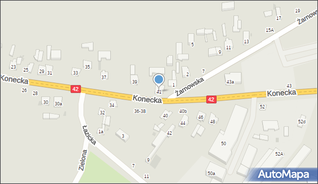 Przedbórz, Konecka, 41, mapa Przedbórz