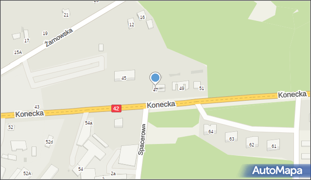 Przedbórz, Konecka, 47, mapa Przedbórz