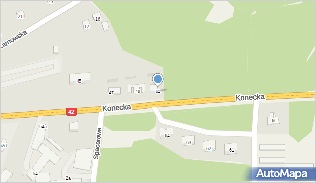 Przedbórz, Konecka, 51, mapa Przedbórz