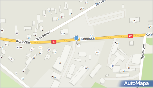 Przedbórz, Konecka, 5o, mapa Przedbórz