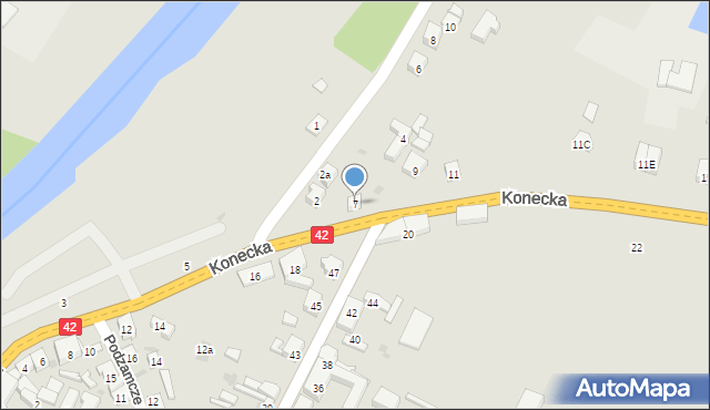 Przedbórz, Konecka, 7, mapa Przedbórz