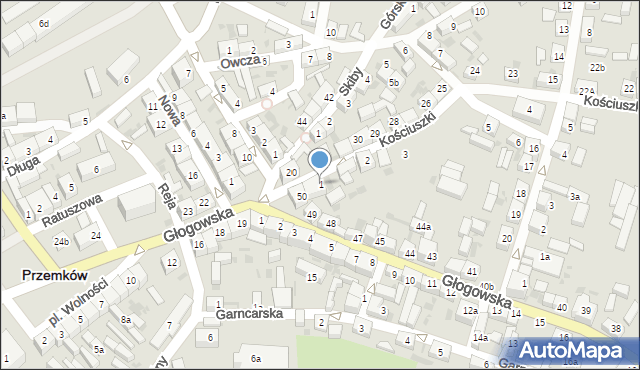 Przemków, Kościuszki Tadeusza, gen., 1, mapa Przemków