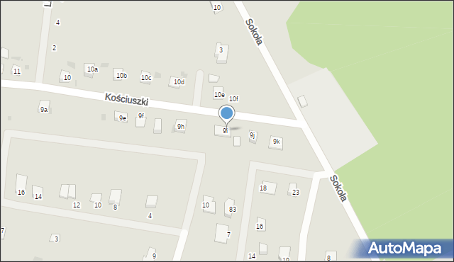 Przemków, Kościuszki Tadeusza, gen., 9i, mapa Przemków