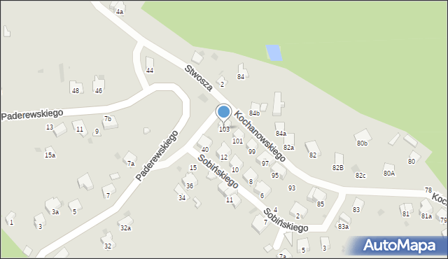 Przemyśl, Kochanowskiego Jana, 103, mapa Przemyśla