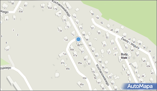 Przemyśl, Kochanowskiego Jana, 69, mapa Przemyśla
