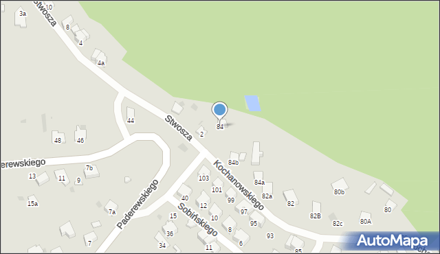 Przemyśl, Kochanowskiego Jana, 84, mapa Przemyśla