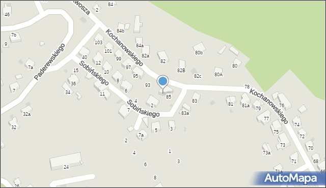 Przemyśl, Kochanowskiego Jana, 87, mapa Przemyśla